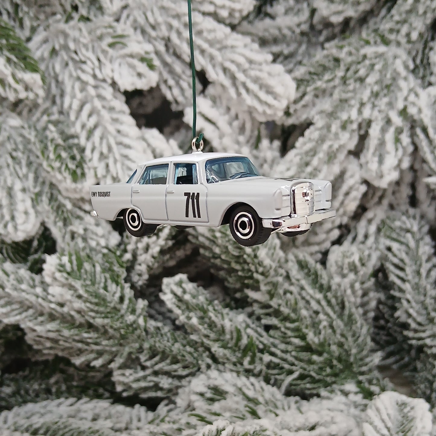 Mercedes-Benz Ornament 220SE Christmas Tree Decoration Unique Xmas Gift Idea Gray Blue