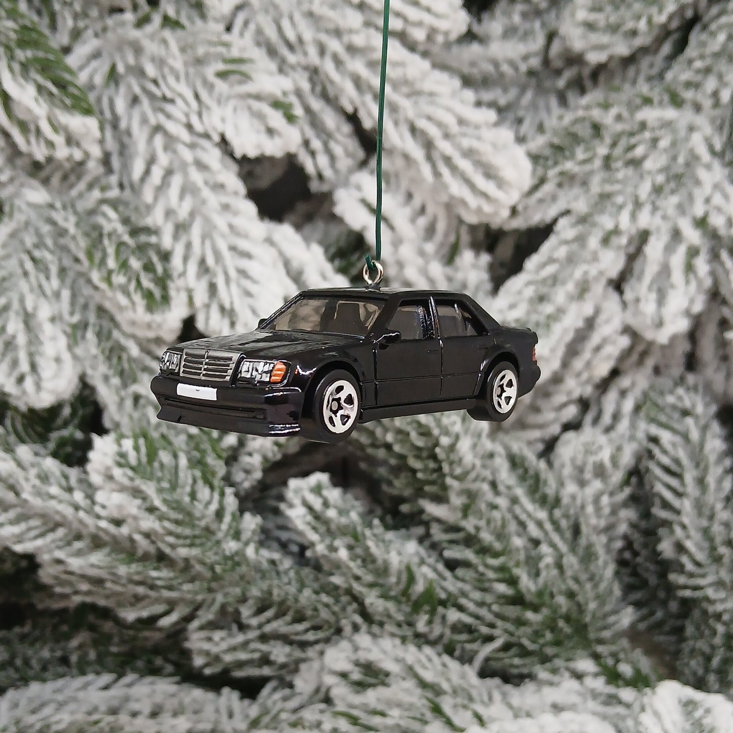 Mercedes-Benz Ornament 500E Christmas Tree Decoration Unique Xmas Gift Idea 1991-1994 Silver Black