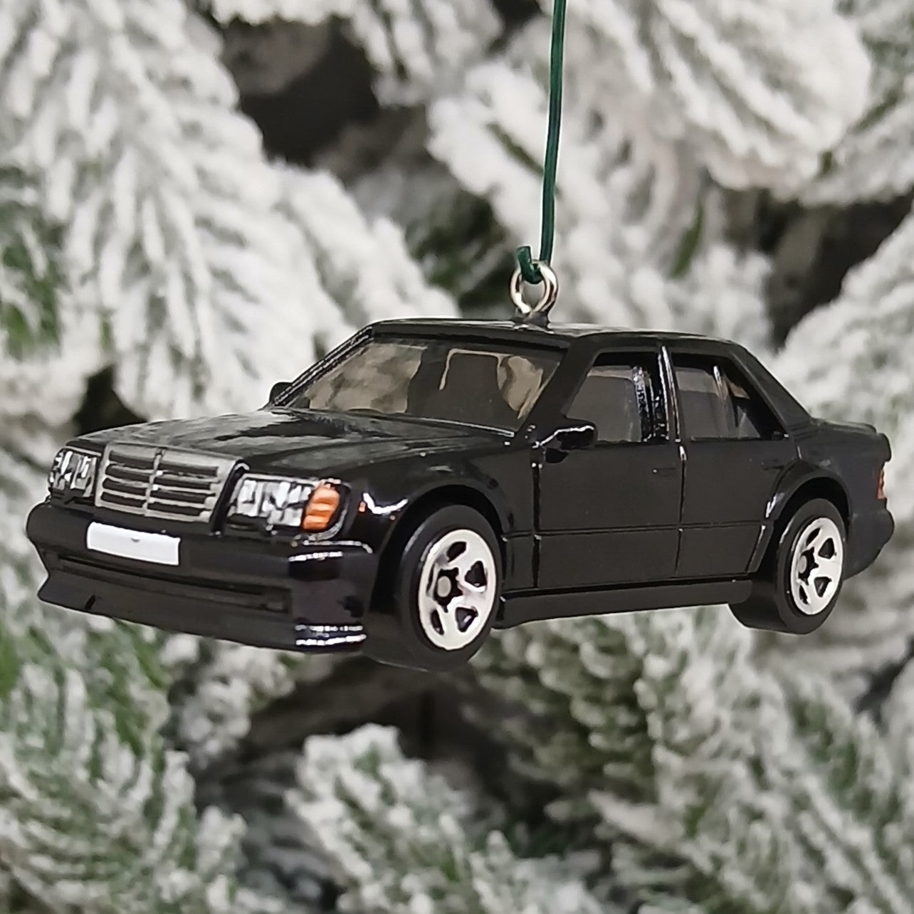 Mercedes-Benz Ornament 500E Christmas Tree Decoration Unique Xmas Gift Idea 1991-1994 Silver Black