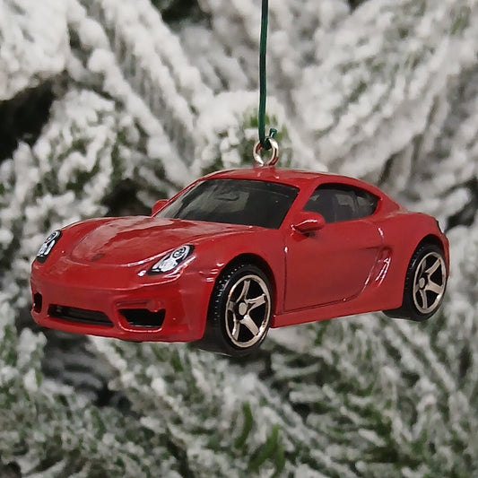 Porsche Cayman Ornament Christmas Tree Decoration Unique Gift Red