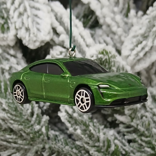 Porsche Taycan Ornament Turbo S Christmas Tree Decoration Gift 2020-2024 Green White