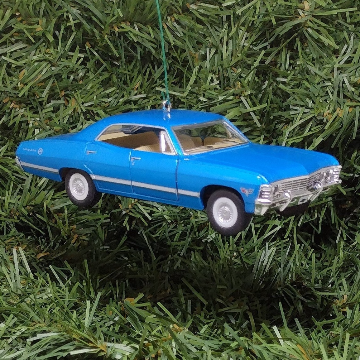 Chevy Impala Ornament Christmas Tree Decoration Fun Xmas Gift Idea 5 inches long 4 door 1967 Chevrolet Blue