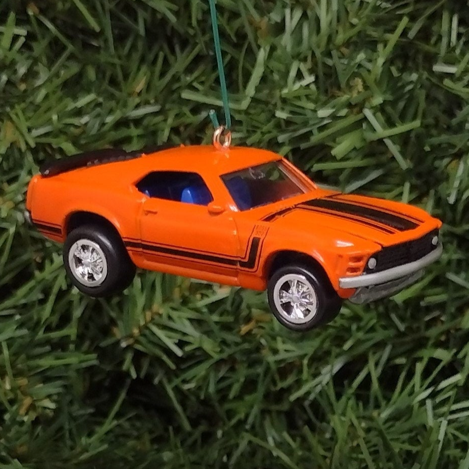 Ford Mustang Ornament 1970 Boss 302 Christmas Tree Decoration Unique Gift idea Orange