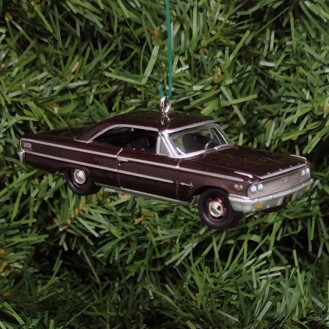 FORD GALAXIE 500 Ornament 1963 Christmas Tree Decoration Unique Gift Idea Heritage Burgandy