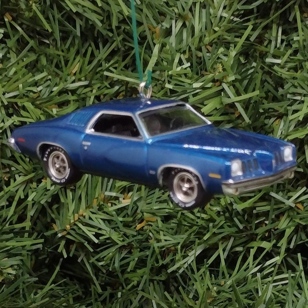 PONTIAC GRAND AM 1973 Christmas Tree Decoration Unique Xmas Gift Idea Blue Nicely Detailed 1974 1975