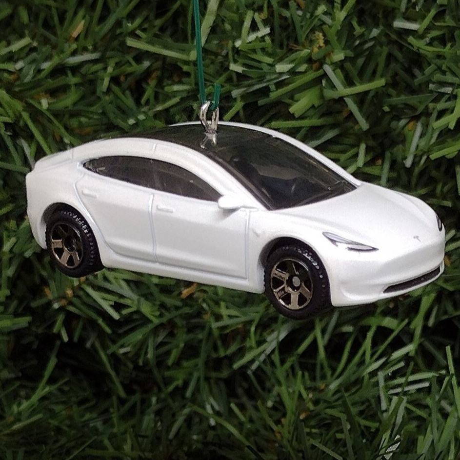 Tesla Model 3 Ornament Christmas Gift Unique Car Xmas Tree Decoration Elon Musk EV