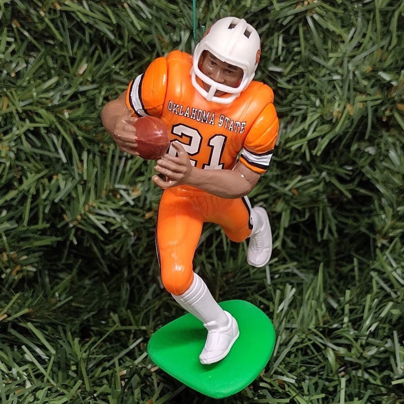 Barry Sanders Oklahoma State Cowboys Ornament Christmas Gift Idea NCAA Football Figure Unique Xmas Tree Decoration Heisman Trophy Winner