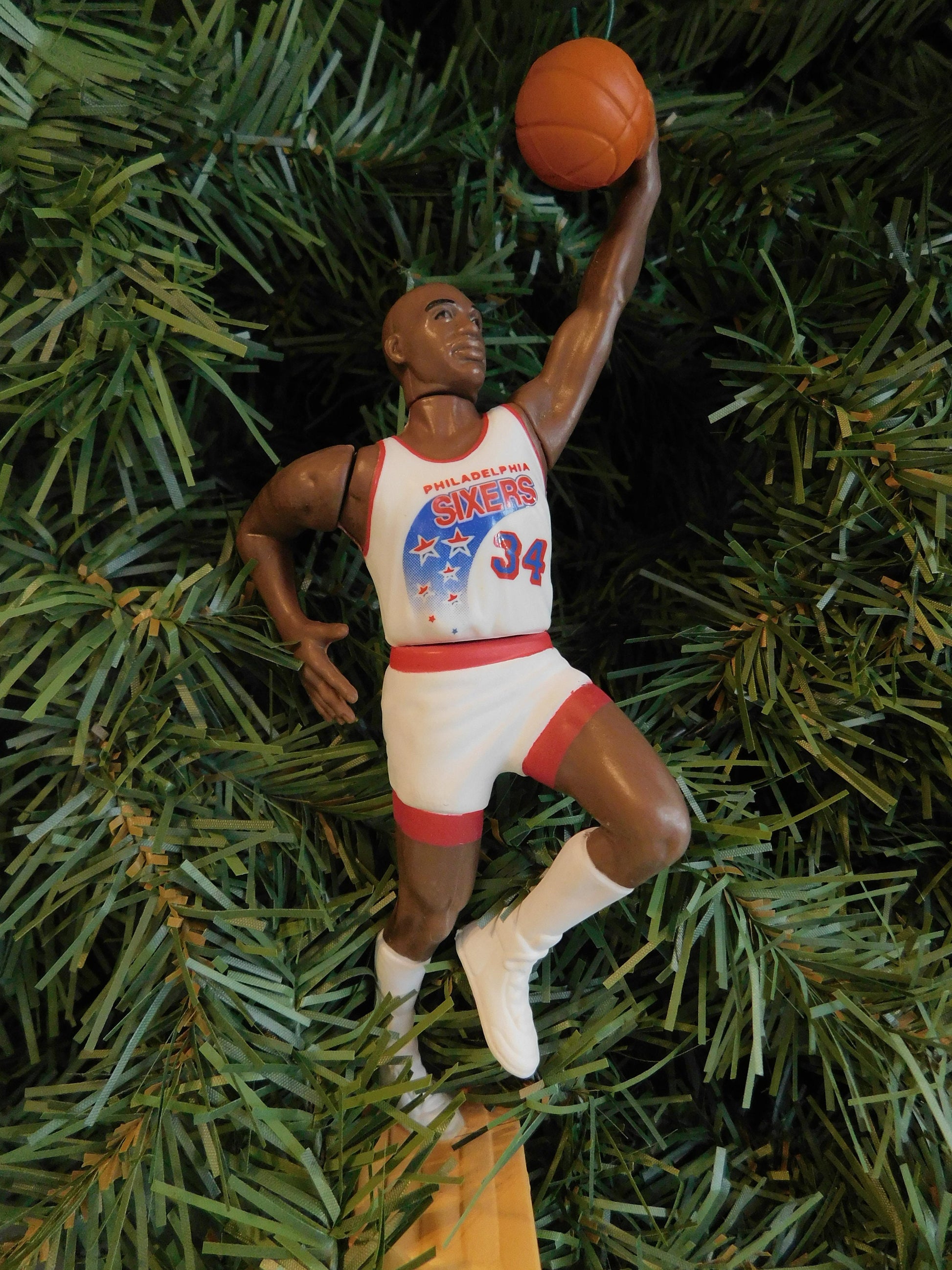 PHILADELPHIA 76ERS Christmas Ornaments Charles Barkley/Allen Iverson/Julius Erving/Manute Bol Xmas Sixers NBA basketball Unique Gift Idea