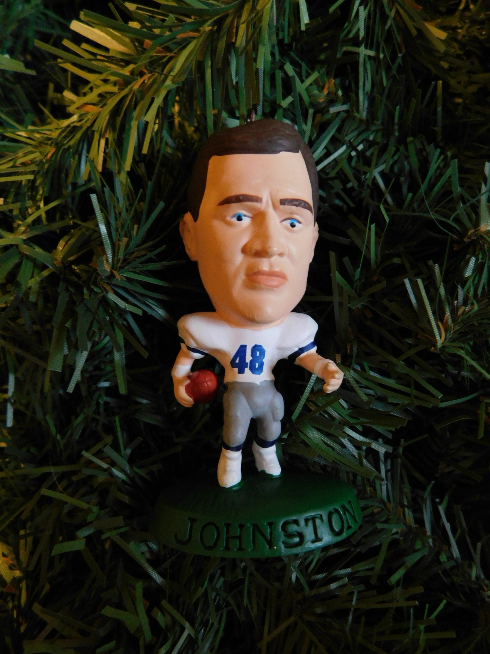 DALLAS COWBOYS Daryl "Moose" Johnston Christmas tree ornament NFL football xmas figure unique gift idea