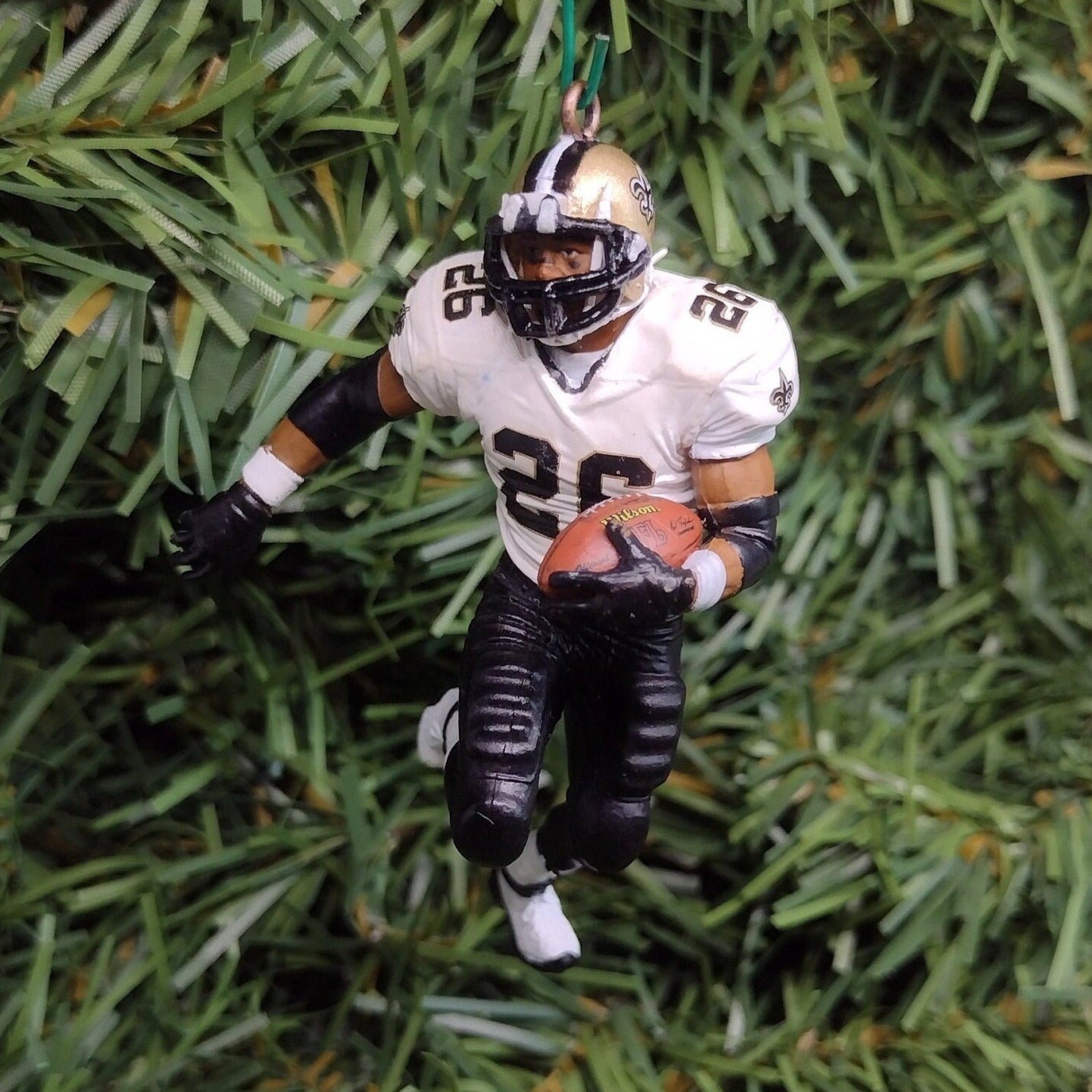 NEW ORLEANS SAINTS ornament Deuce McAllister Christmas gift idea nfl football figure Xmas tree decoration 3 inch