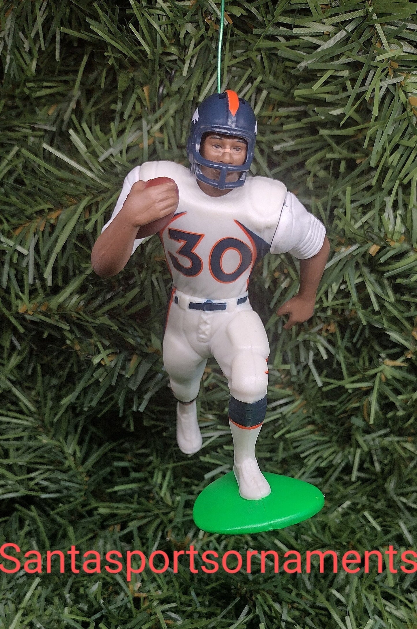 Denver Broncos Ornament Terrell Davis Christmas Gift Idea Unique Xmas Tree Decoration NFL Football Figure