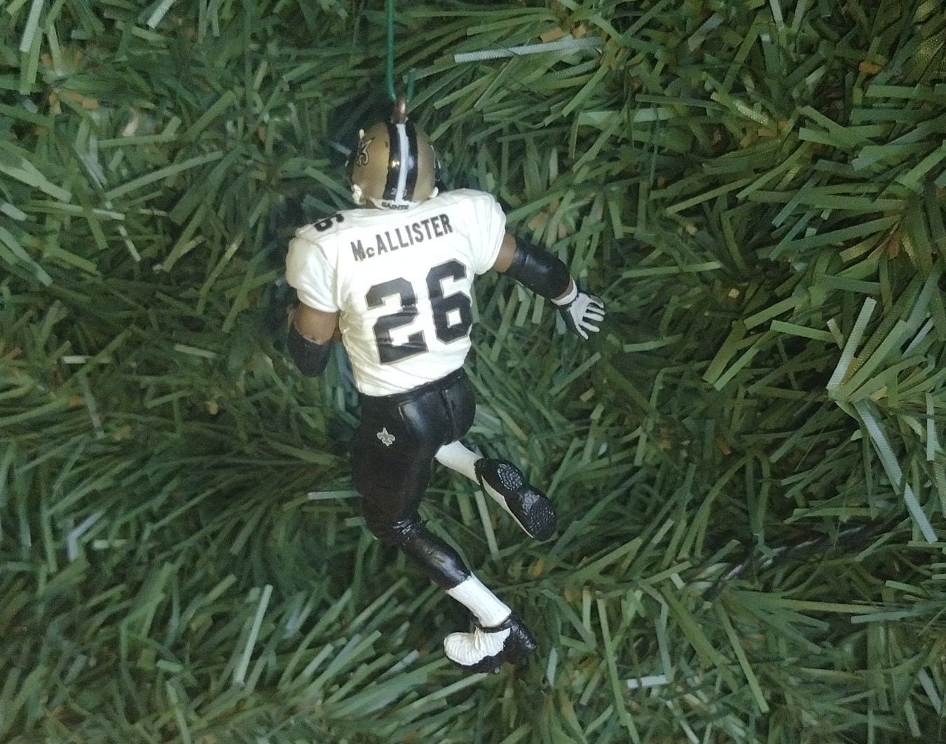 NEW ORLEANS SAINTS ornament Deuce McAllister Christmas gift idea nfl football figure Xmas tree decoration 3 inch