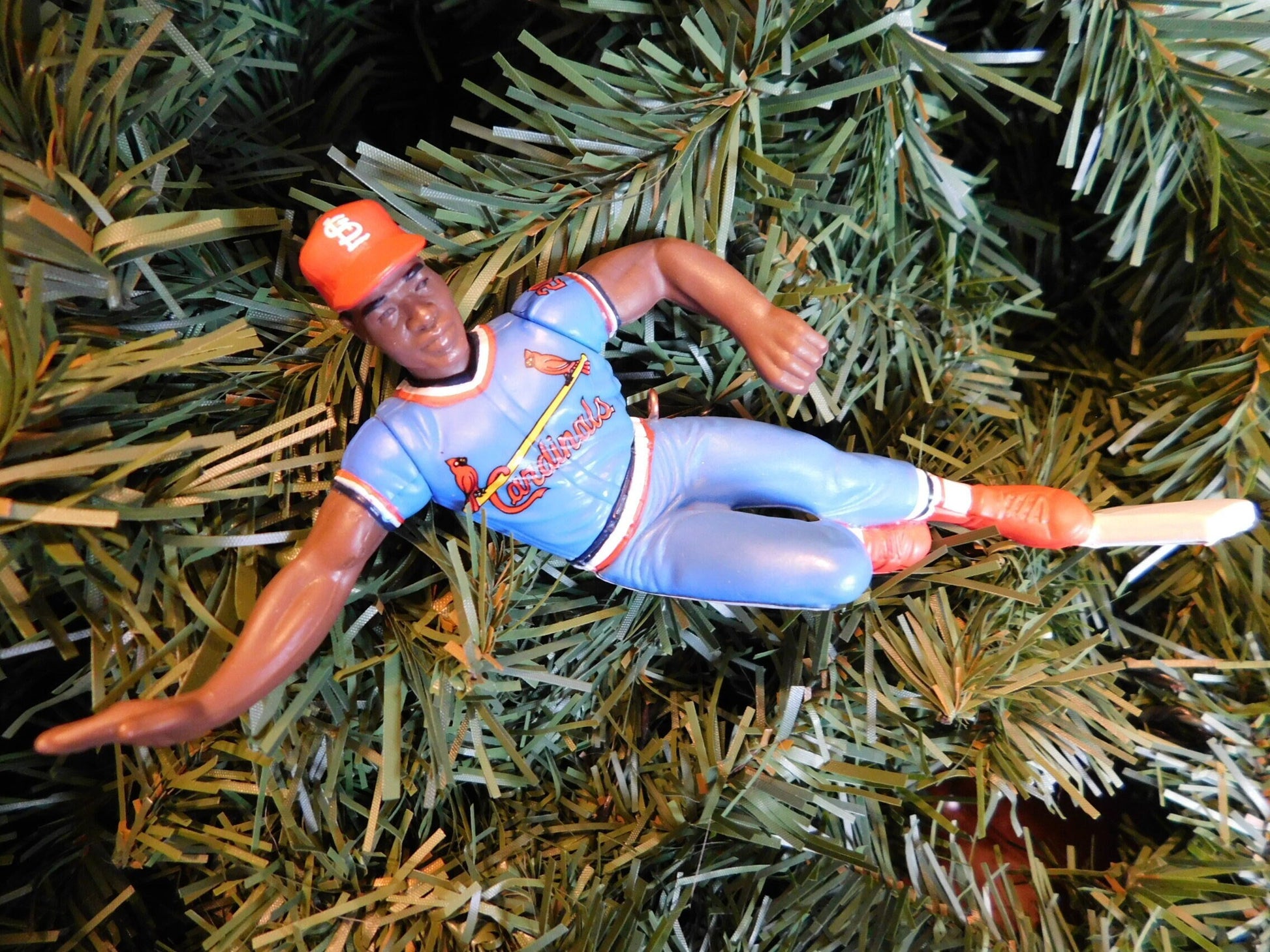 St Louis Cardinals Christmas ornament Lou Brock MLB Baseball Unique Gift Idea Christmas Tree Decoration