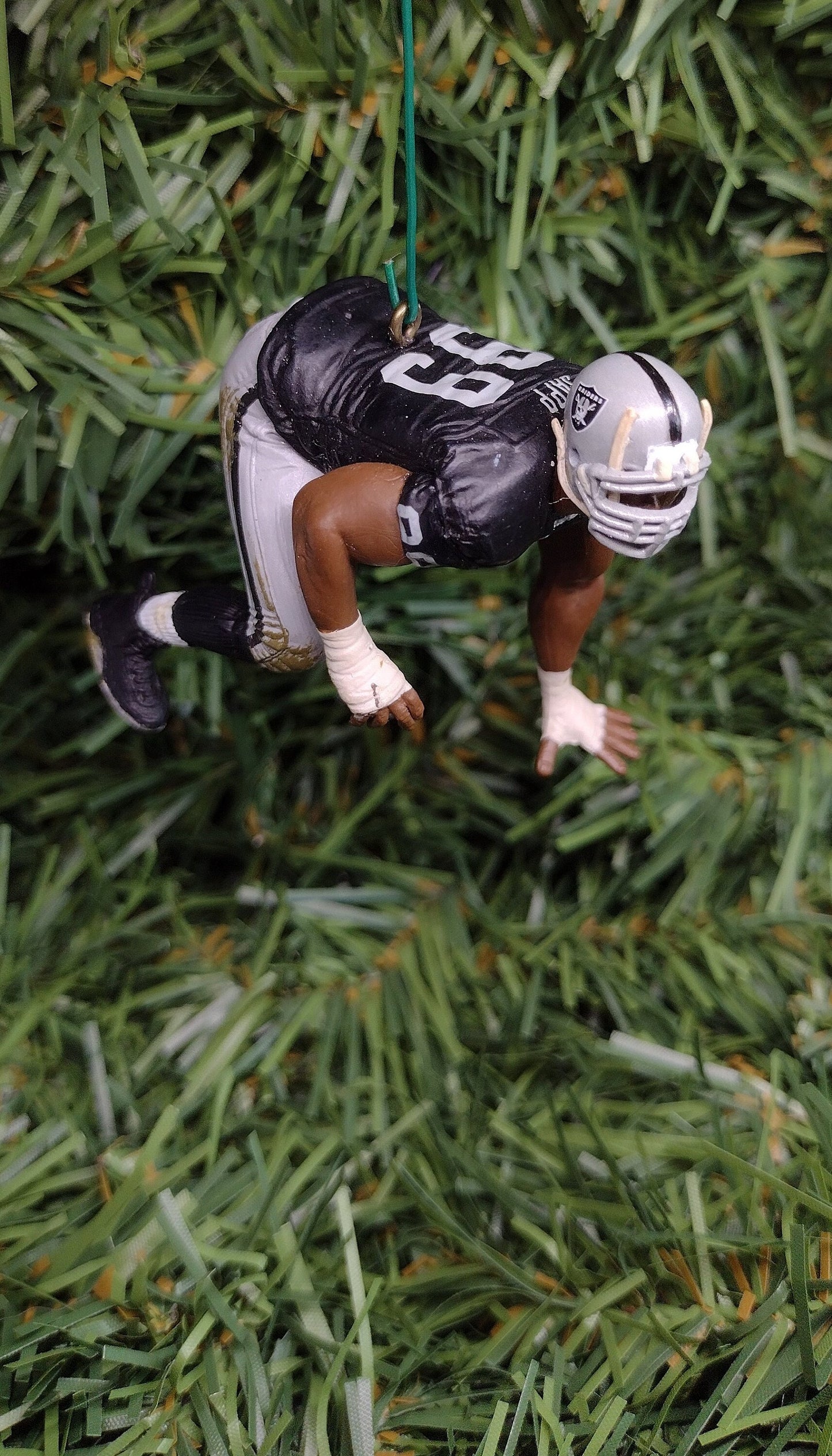 Warren Sapp Raiders ornament figure in 3 point stance