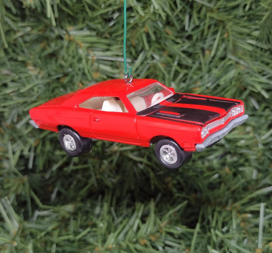 Plymouth Roadrunner Ornament 1969 Mopar Christmas tree decoration fun automotive gift for car enthusiast or man cave tree