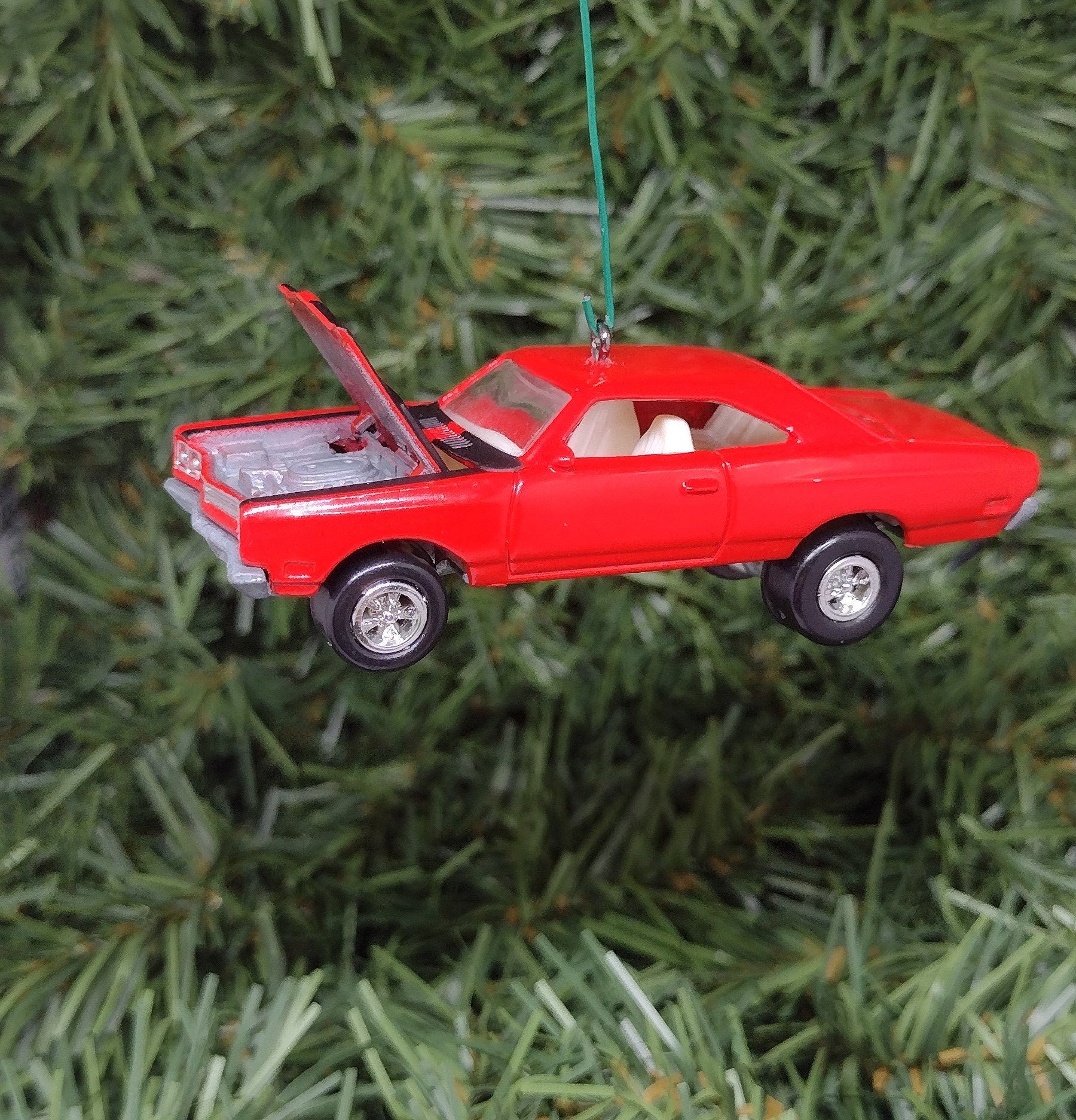 Plymouth Roadrunner Ornament 1969 Mopar Christmas tree decoration fun automotive gift for car enthusiast or man cave tree