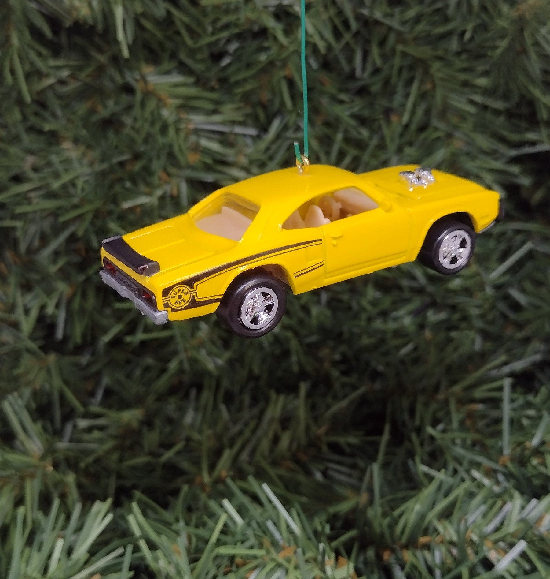 Dodge Super Bee Ornament 1970 Mopar Christmas tree decoration fun automotive gift for car enthusiast or man cave tree