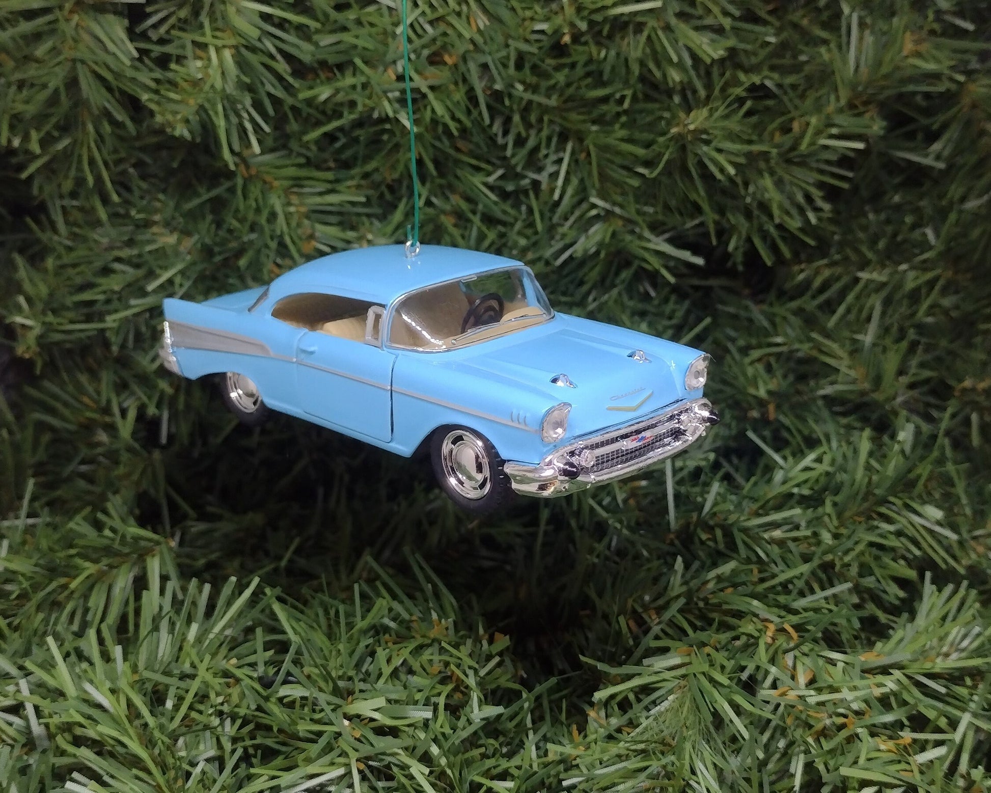 1957 Chevy Bel Air Ornament Christmas Tree Decoration Fun Automotive Xmas Gift Idea 5 inches long Chevrolet