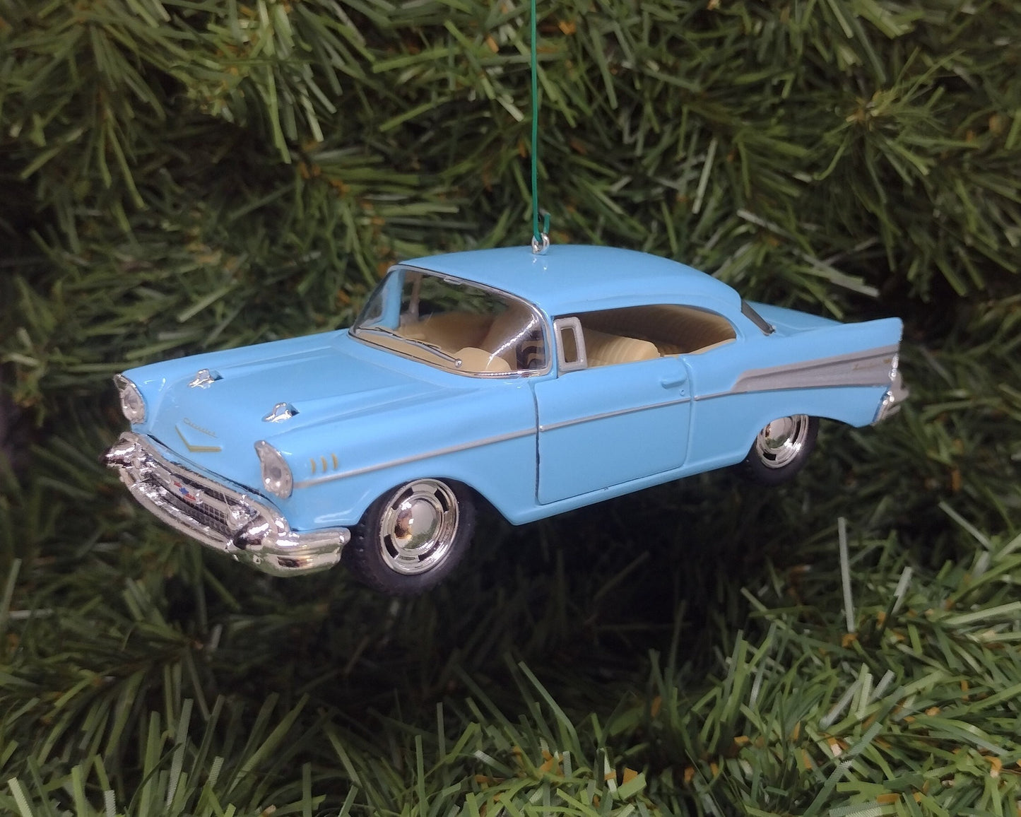 1957 Chevy Bel Air Ornament Christmas Tree Decoration Fun Automotive Xmas Gift Idea 5 inches long Chevrolet