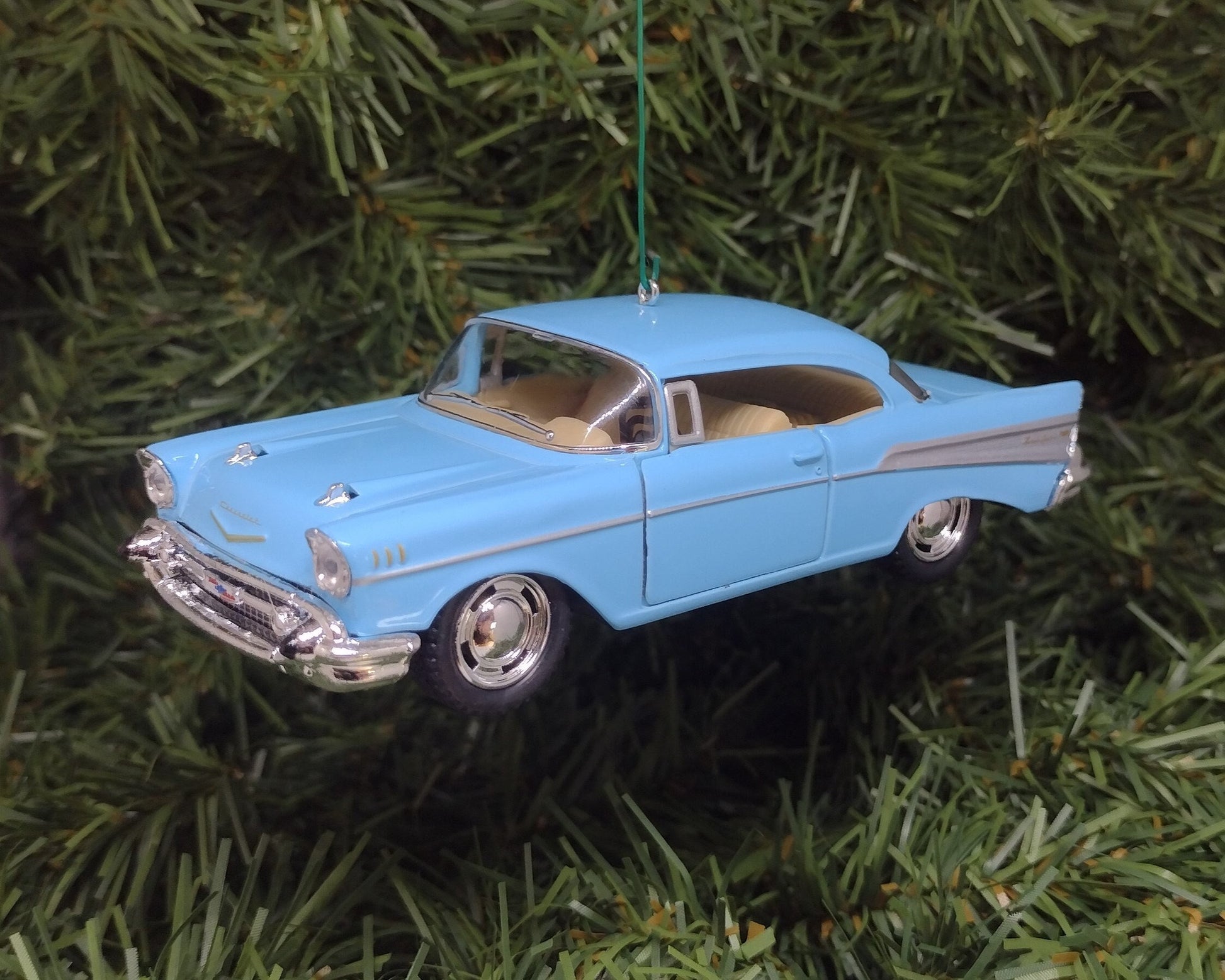 1957 Chevy Bel Air Ornament Christmas Tree Decoration Fun Automotive Xmas Gift Idea 5 inches long Chevrolet