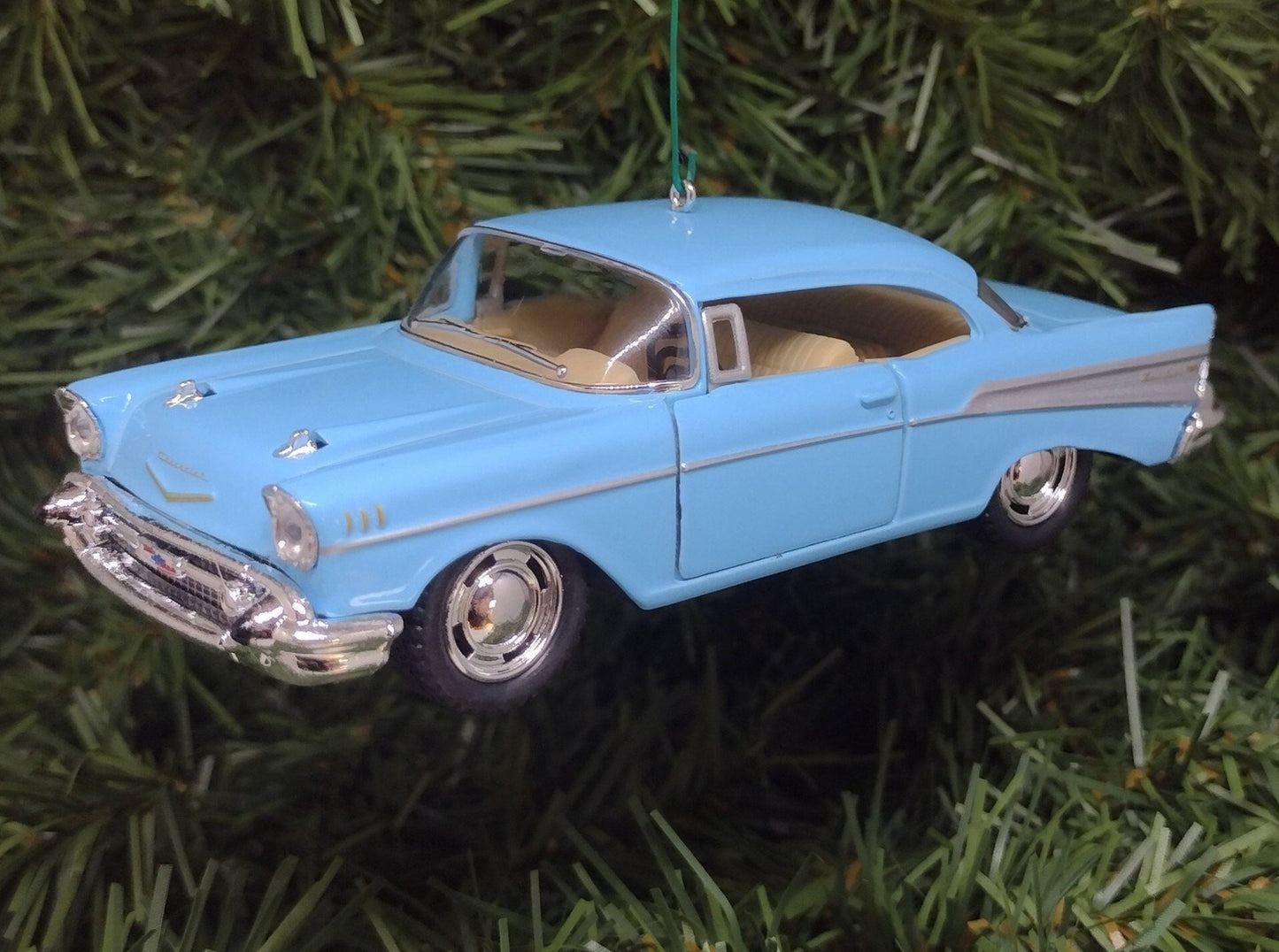 1957 Chevy Bel Air Ornament Christmas Tree Decoration Fun Automotive Xmas Gift Idea 5 inches long Chevrolet