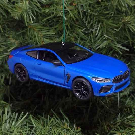 BMW M8 Ornament Christmas Tree Decoration Fun Automotive Xmas Gift Idea 5 inches long