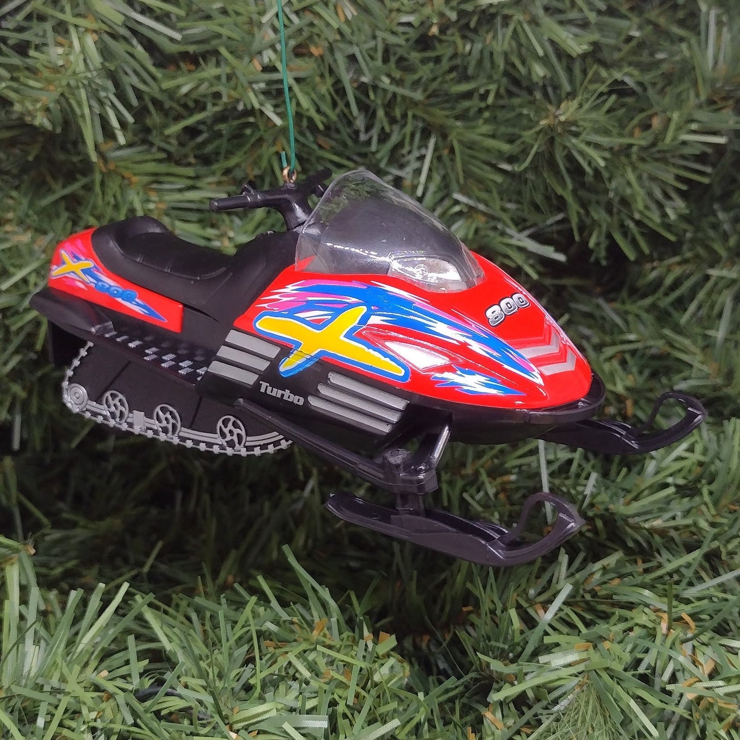 Snowmobile Ornament Christmas Tree Decoration Fun Automotive Xmas Gift Idea 5 inches long snow machine sled