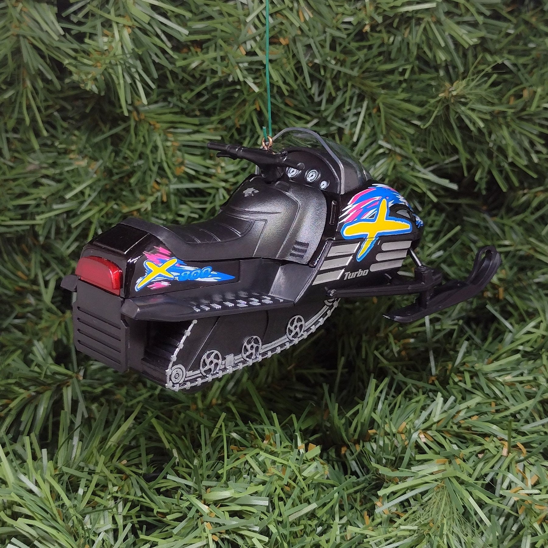 Snowmobile Ornament Christmas Tree Decoration Fun Automotive Xmas Gift Idea 5 inches long snow machine sled