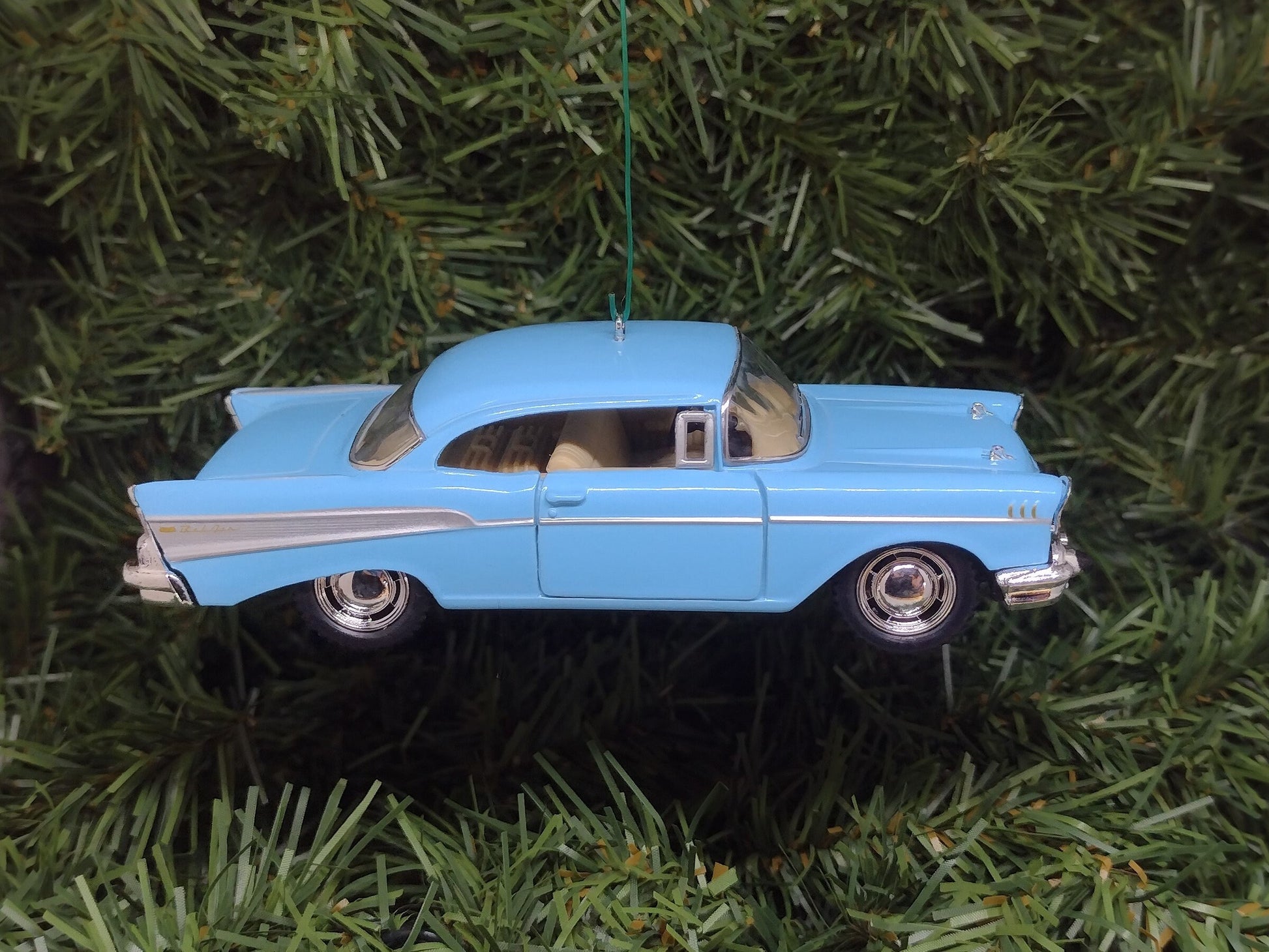 1957 Chevy Bel Air Ornament Christmas Tree Decoration Fun Automotive Xmas Gift Idea 5 inches long Chevrolet