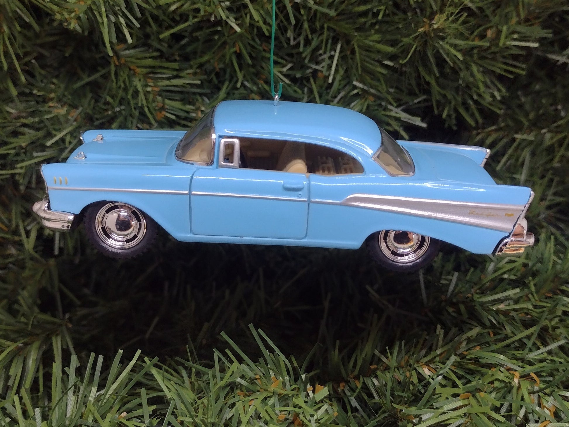 1957 Chevy Bel Air Ornament Christmas Tree Decoration Fun Automotive Xmas Gift Idea 5 inches long Chevrolet