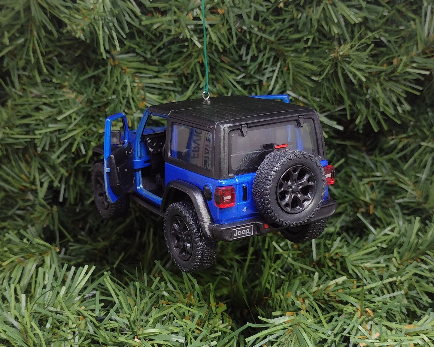 Jeep Wrangler Ornament Christmas Gift Idea Fun Automotive Xmas tree Decoration 5 inches long 2018 blue