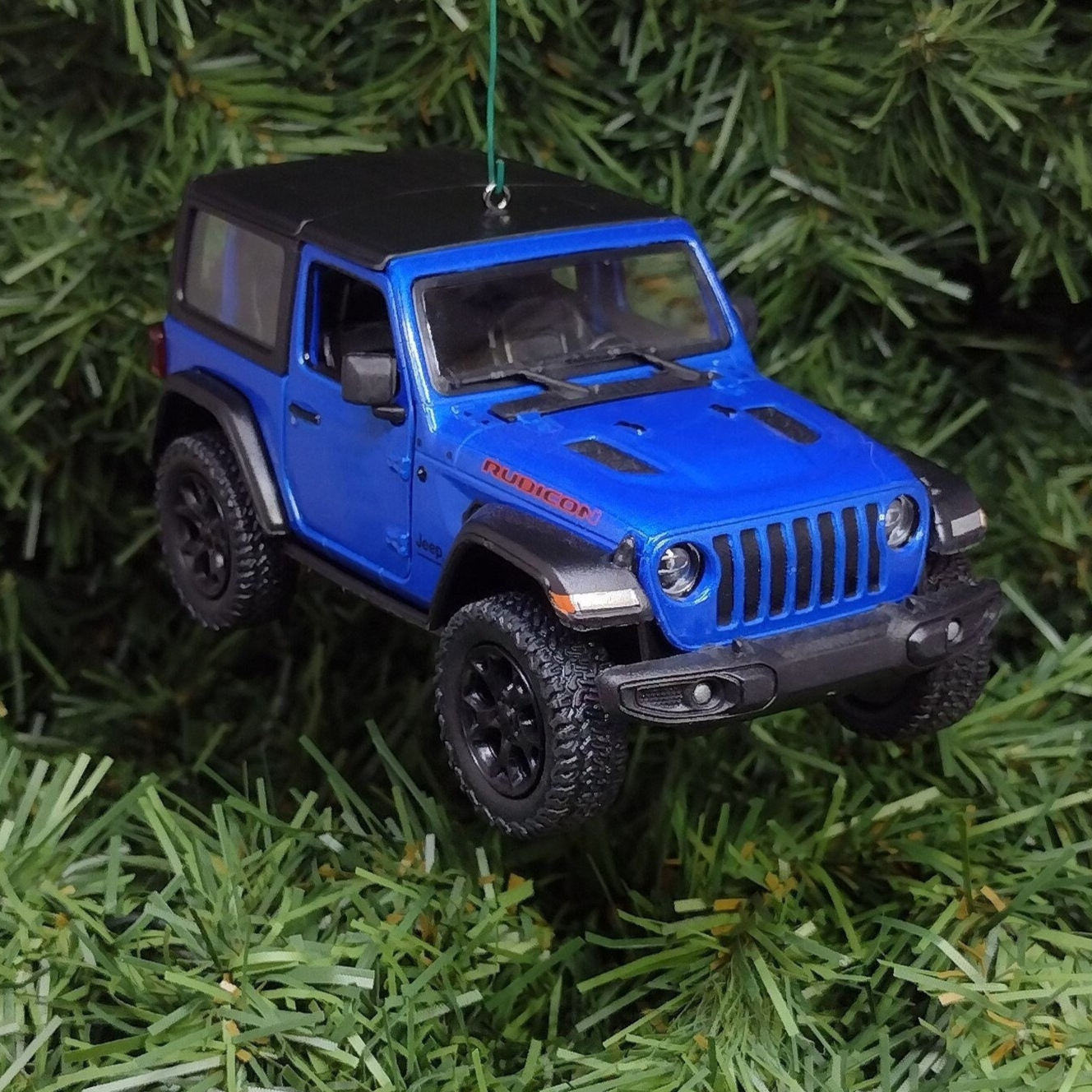 Jeep Wrangler Ornament Christmas Gift Idea Fun Automotive Xmas tree Decoration 5 inches long 2018 blue