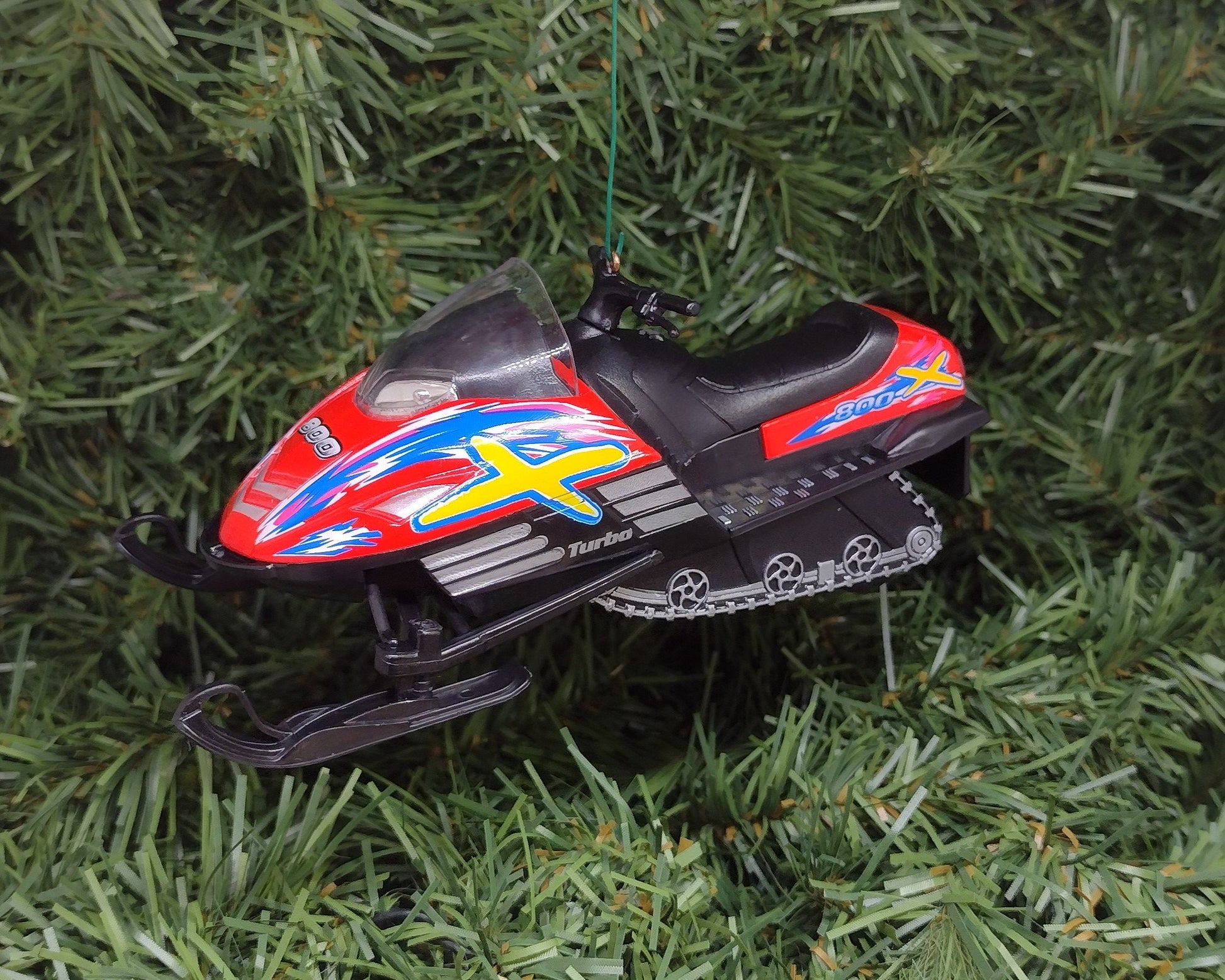 Snowmobile Ornament Christmas Tree Decoration Fun Automotive Xmas Gift Idea 5 inches long snow machine sled