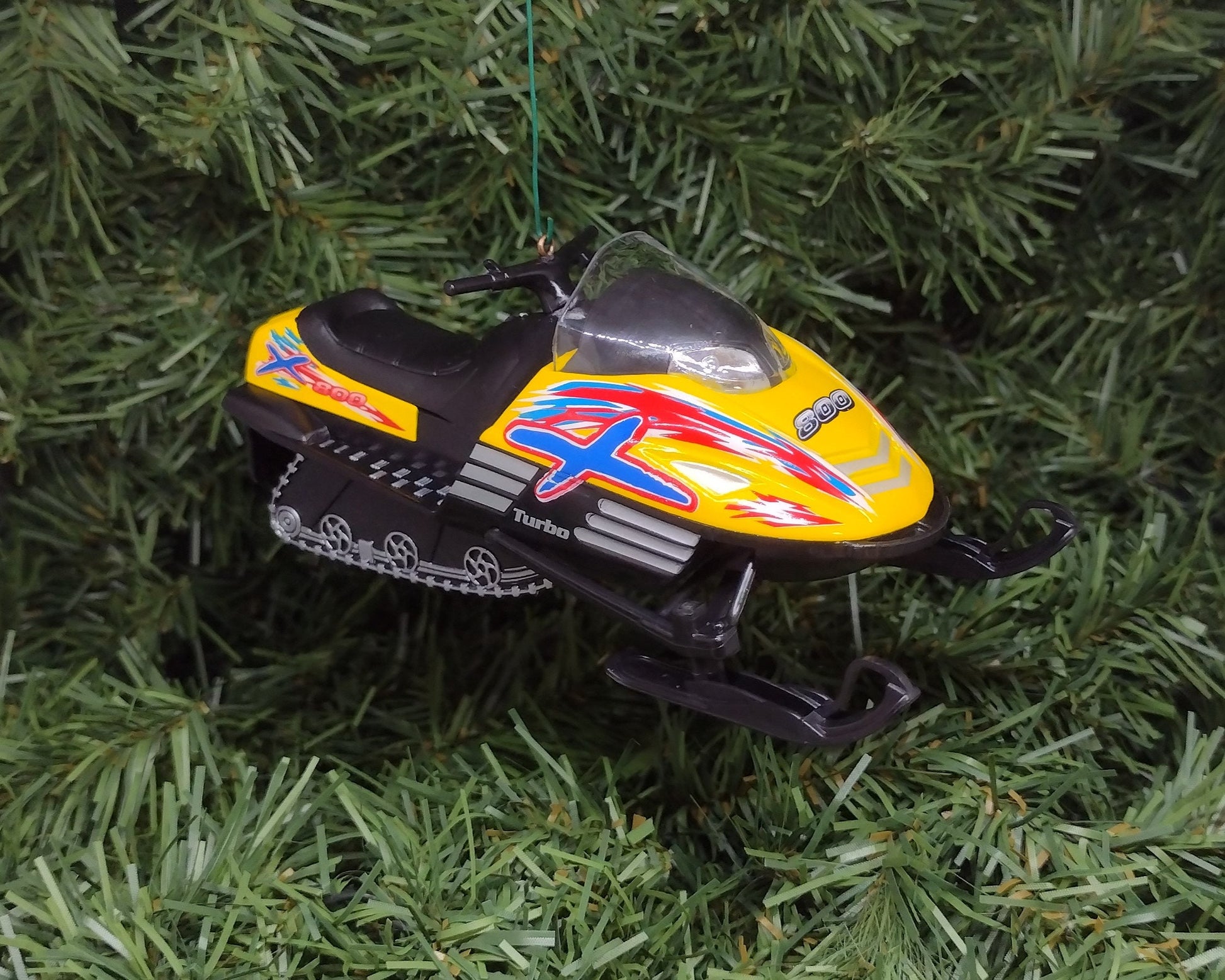 Snowmobile Ornament Christmas Tree Decoration Fun Automotive Xmas Gift Idea 5 inches long snow machine sled