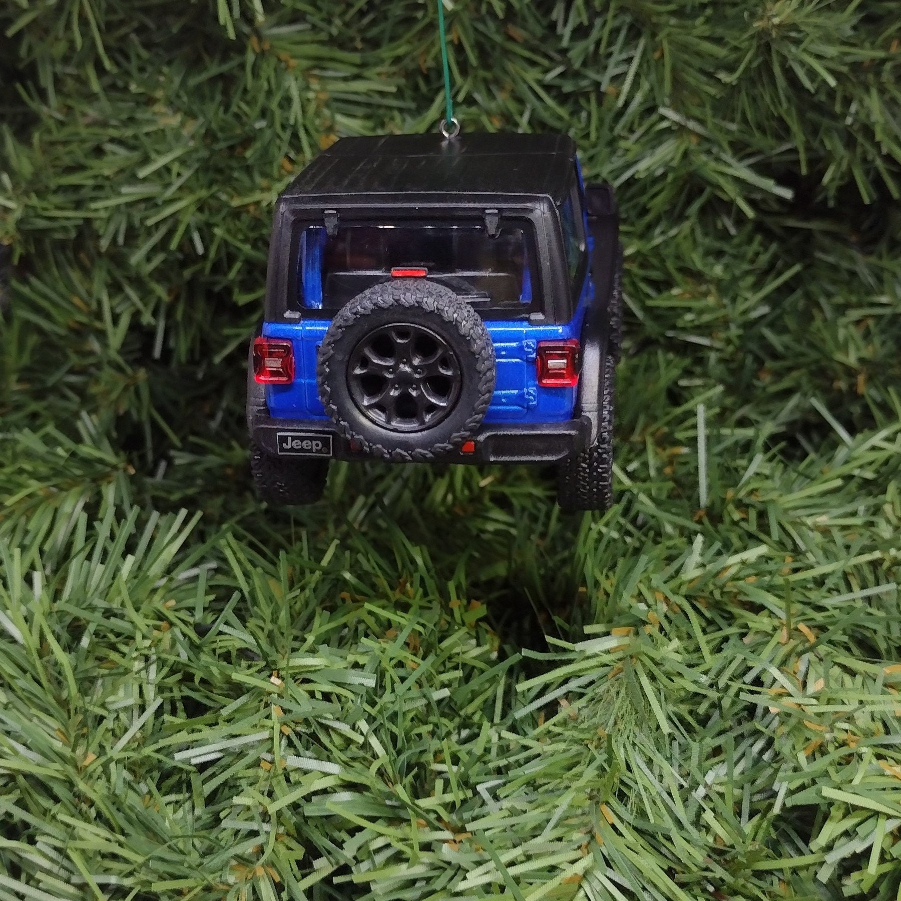 Jeep Wrangler Ornament Christmas Gift Idea Fun Automotive Xmas tree Decoration 5 inches long 2018 blue