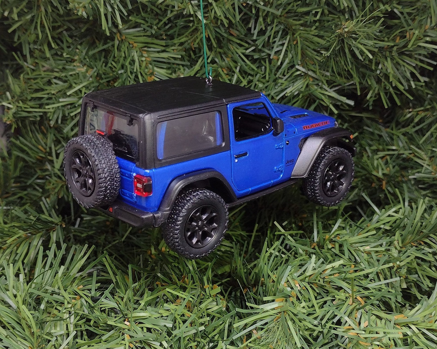 Jeep Wrangler Ornament Christmas Gift Idea Fun Automotive Xmas tree Decoration 5 inches long 2018 blue