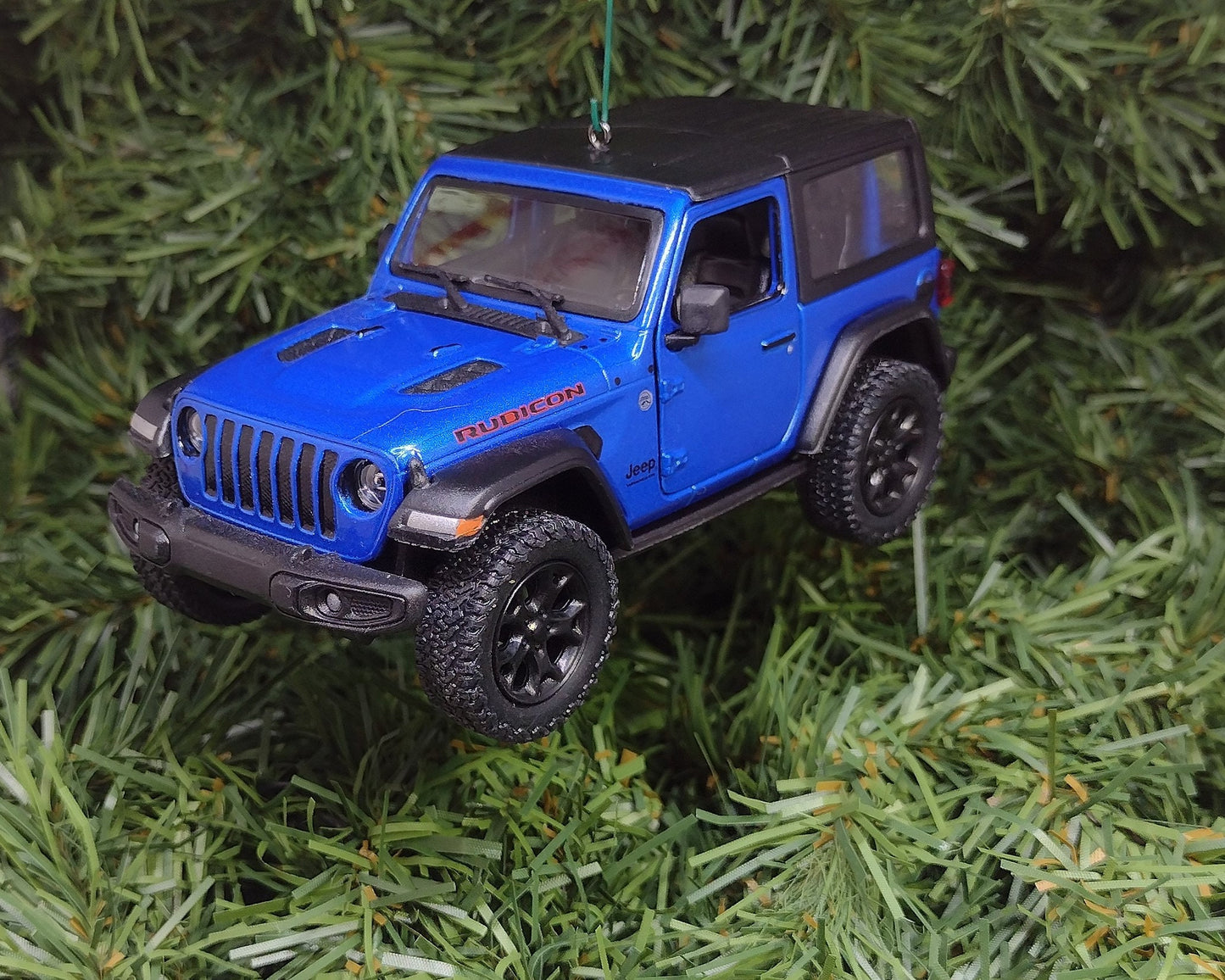 Jeep Wrangler Ornament Christmas Gift Idea Fun Automotive Xmas tree Decoration 5 inches long 2018 blue