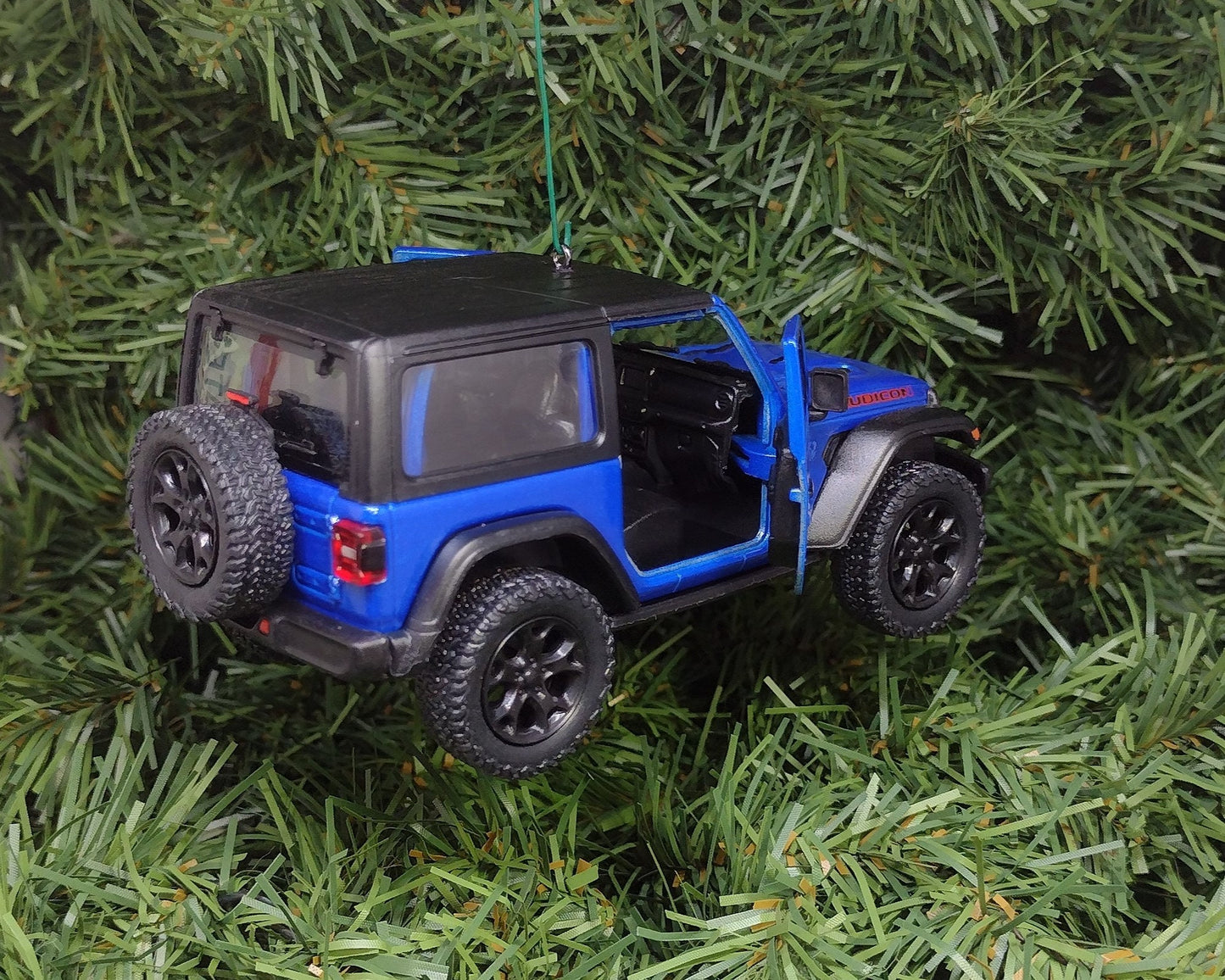 Jeep Wrangler Ornament Christmas Gift Idea Fun Automotive Xmas tree Decoration 5 inches long 2018 blue