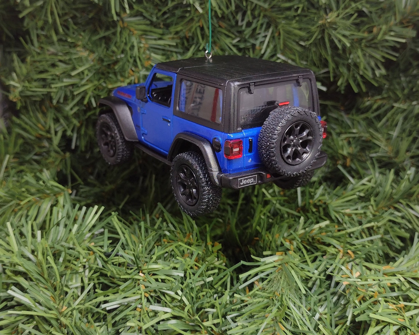 Jeep Wrangler Ornament Christmas Gift Idea Fun Automotive Xmas tree Decoration 5 inches long 2018 blue