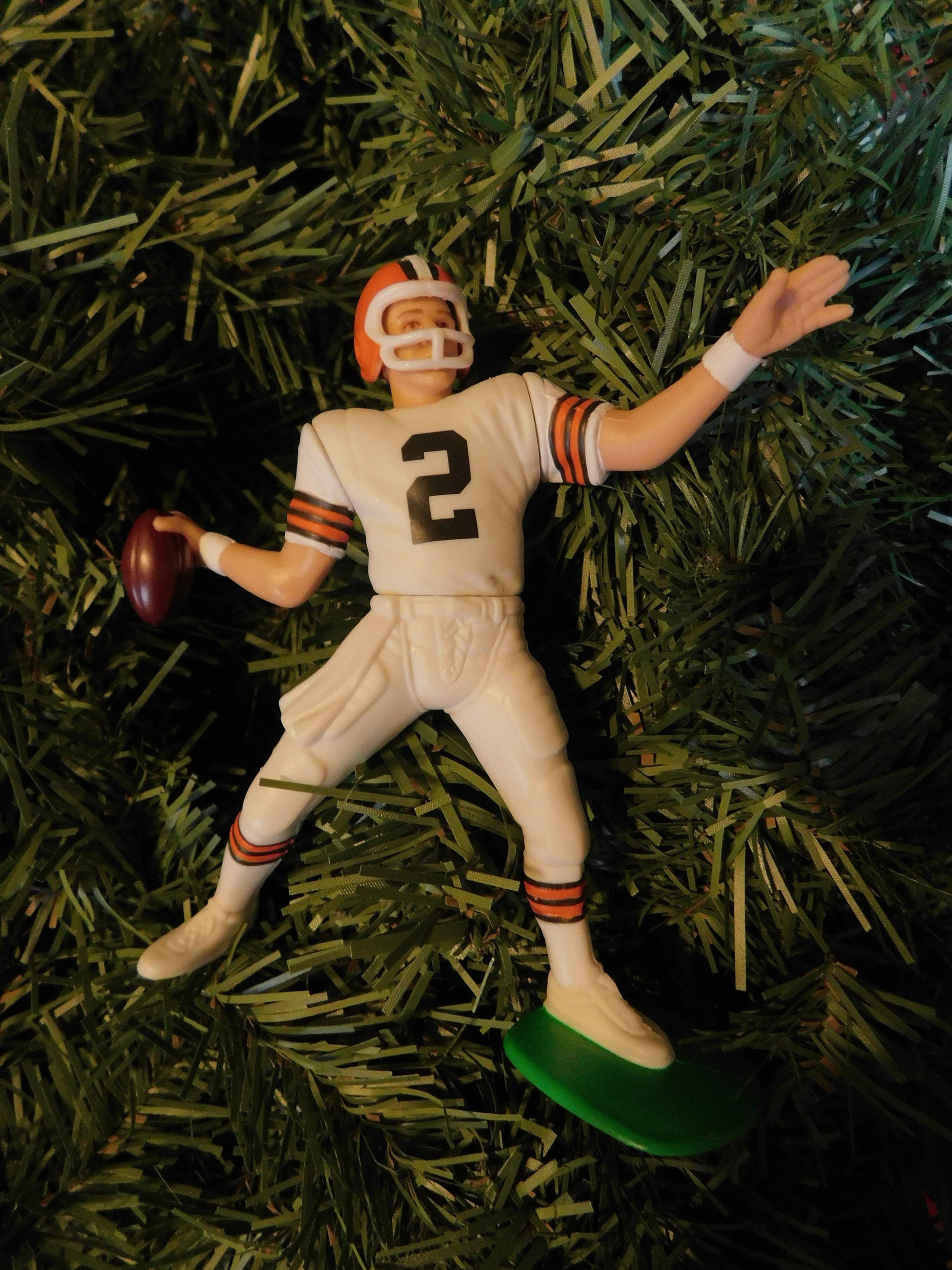 CLEVELAND BROWNS Christmas tree ornaments Ozzie Newsome/Tim Couch xmas nfl football figure gift idea