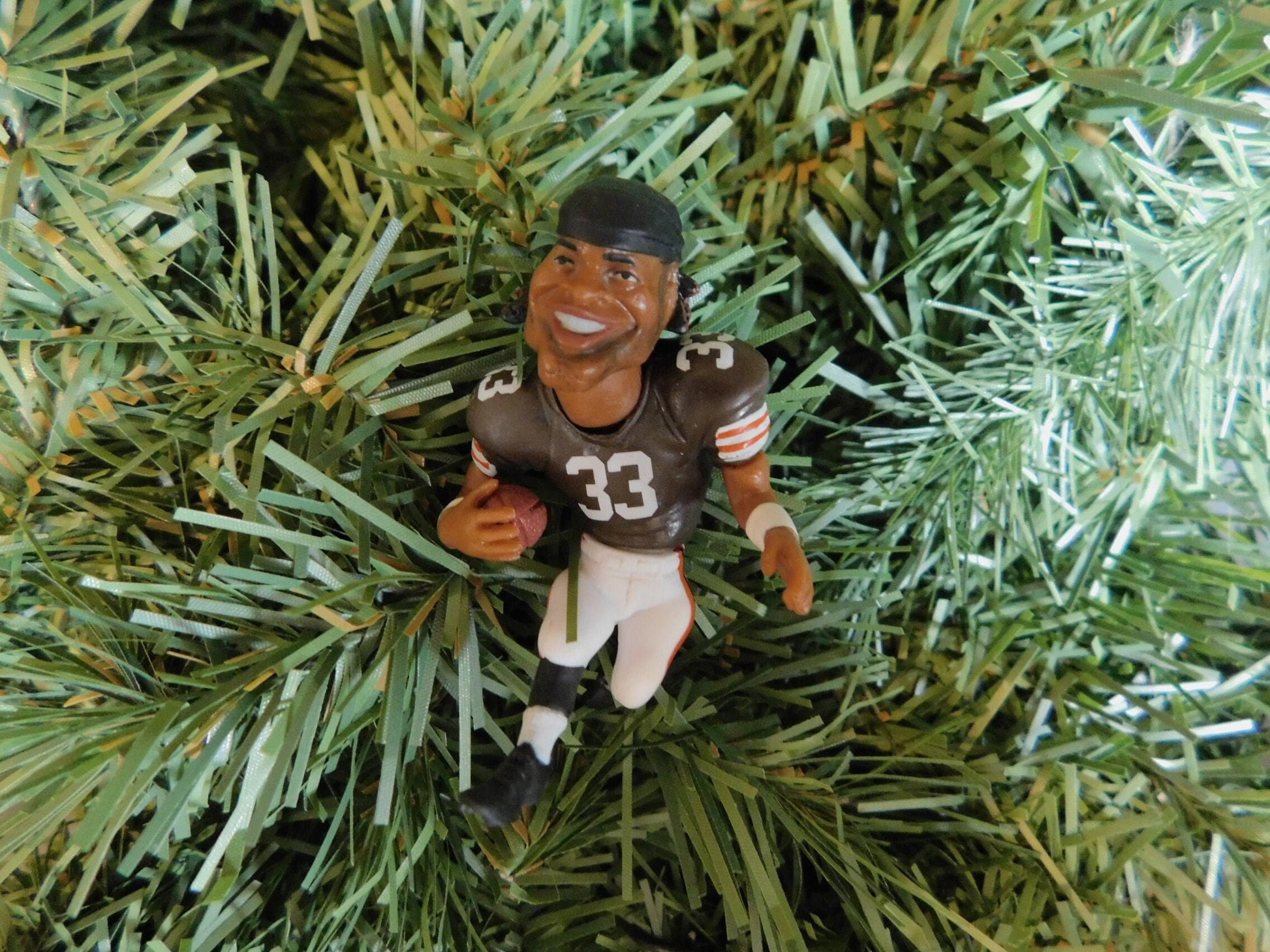 CLEVELAND BROWNS Christmas tree ornaments Ozzie Newsome/Tim Couch xmas nfl football figure gift idea