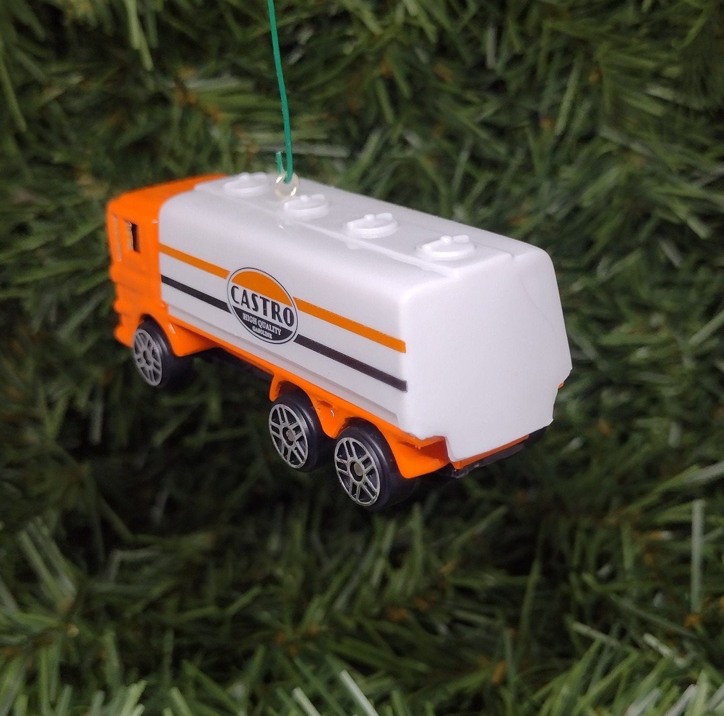 Tanker Truck Ornament Castro Gas Christmas tree decoration fun automotive gift for car enthusiast or man cave tree First Responder