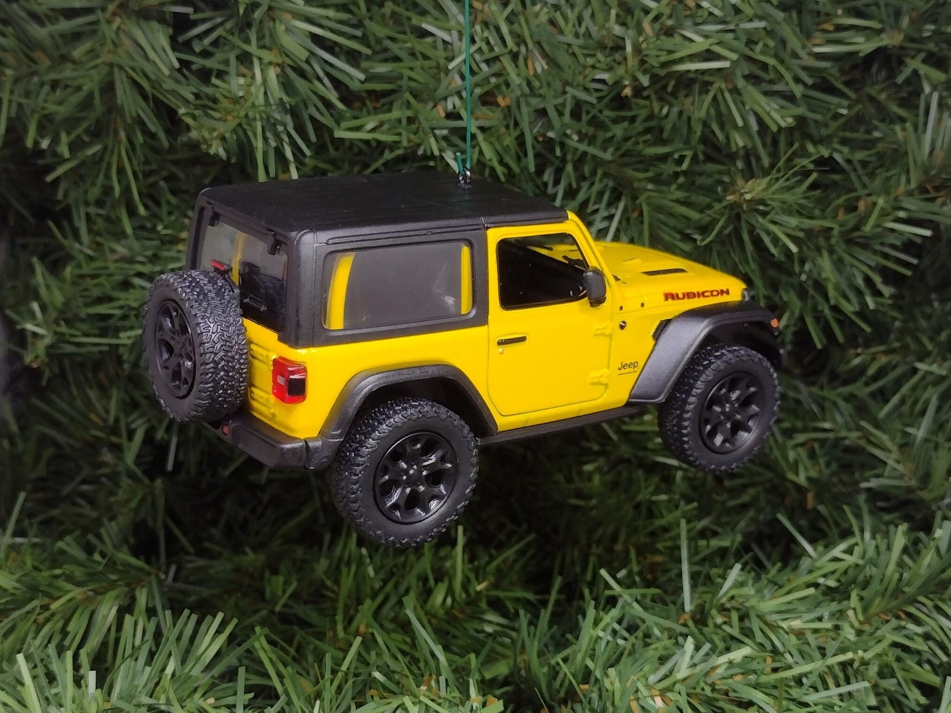 Jeep Wrangler Ornament Christmas Gift Idea Fun Automotive Xmas tree Decoration 5 inches long 2018 yellow