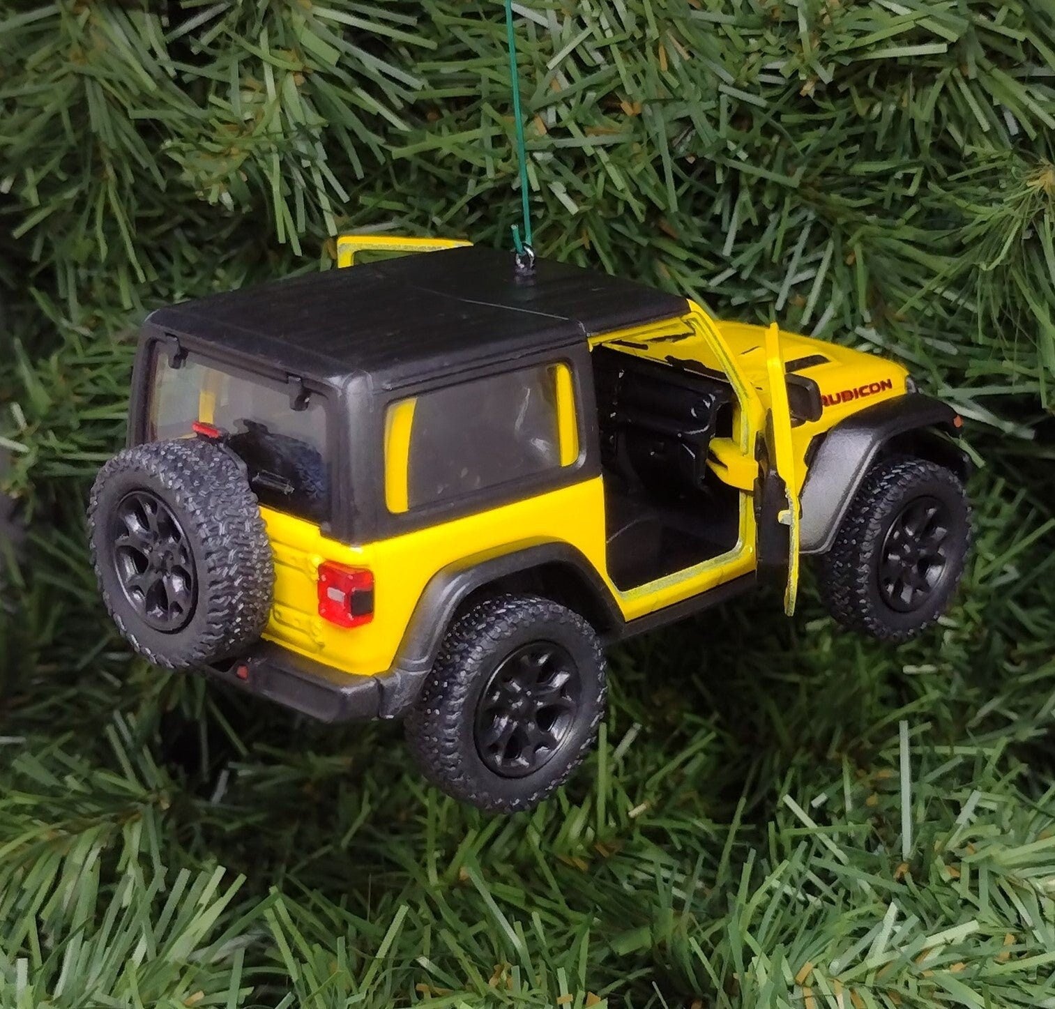 Jeep Wrangler Ornament Christmas Gift Idea Fun Automotive Xmas tree Decoration 5 inches long 2018 yellow