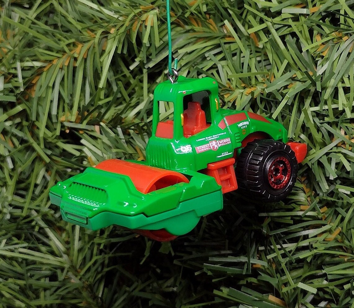 Roller Paving Construction Ornament Christmas Gift Unique Heavy Equipment Xmas Tree Decoration