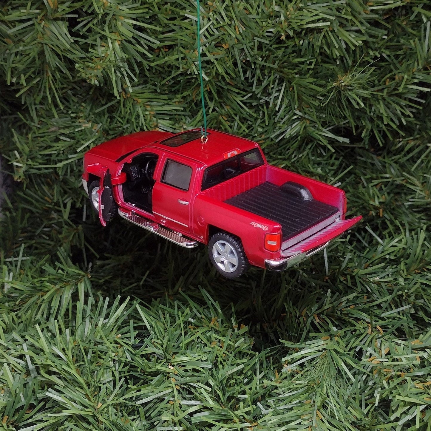 Chevy Silverado Ornament Christmas Tree Decoration Fun Automotive Xmas Gift Idea 5 inches long Chevrolet pickup truck Maroon