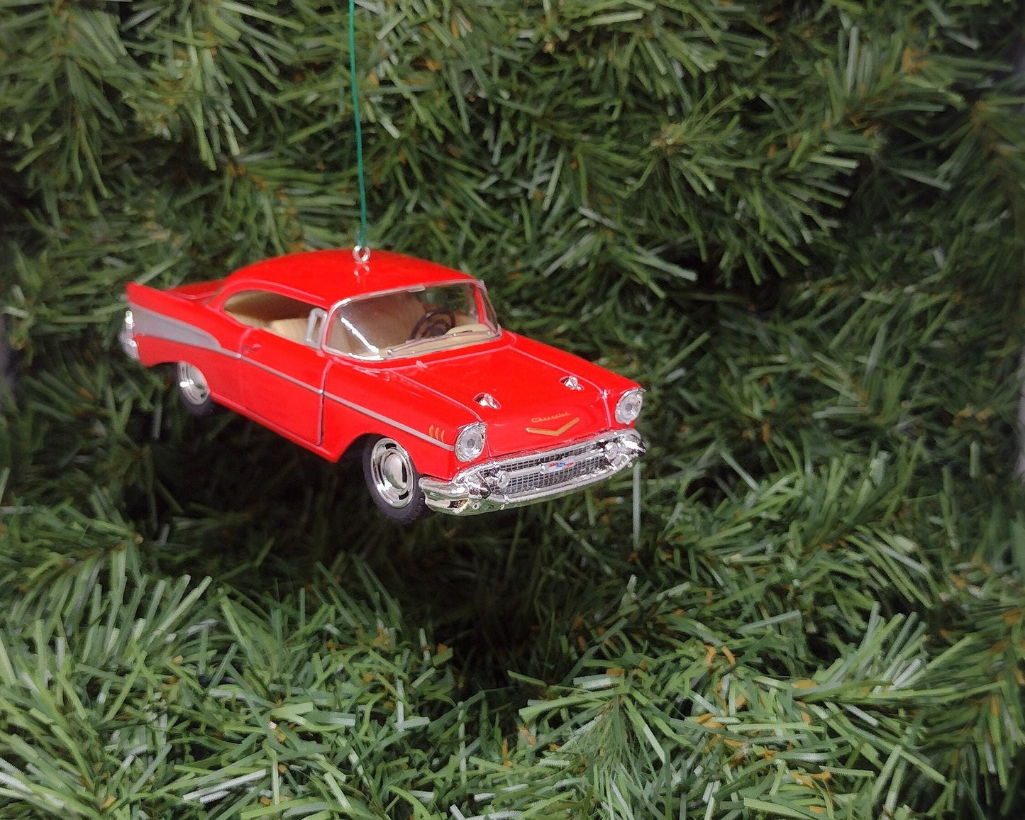 1957 Chevy Bel Air Ornament Christmas Tree Decoration Fun Automotive Xmas Gift Idea 5 inches long Chevrolet