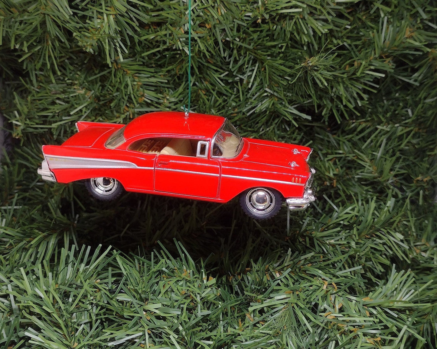 1957 Chevy Bel Air Ornament Christmas Tree Decoration Fun Automotive Xmas Gift Idea 5 inches long Chevrolet