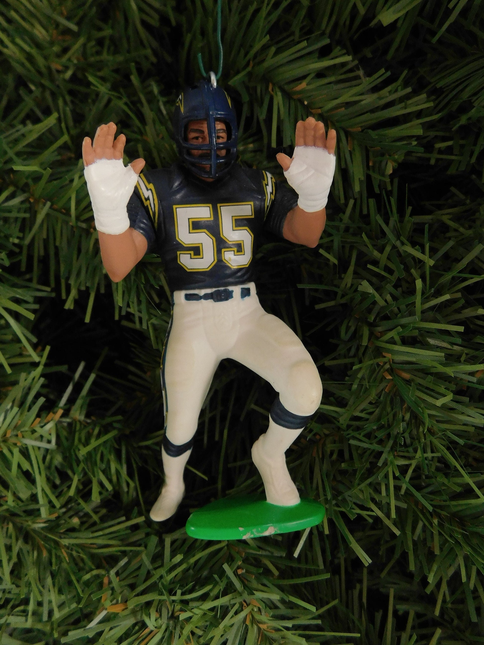 LOS ANGELES CHARGERS Christmas tree ornaments Junior Seau/Stan Humphries/Ronnie Harmon xmas nfl football figure unique gift idea San Diego