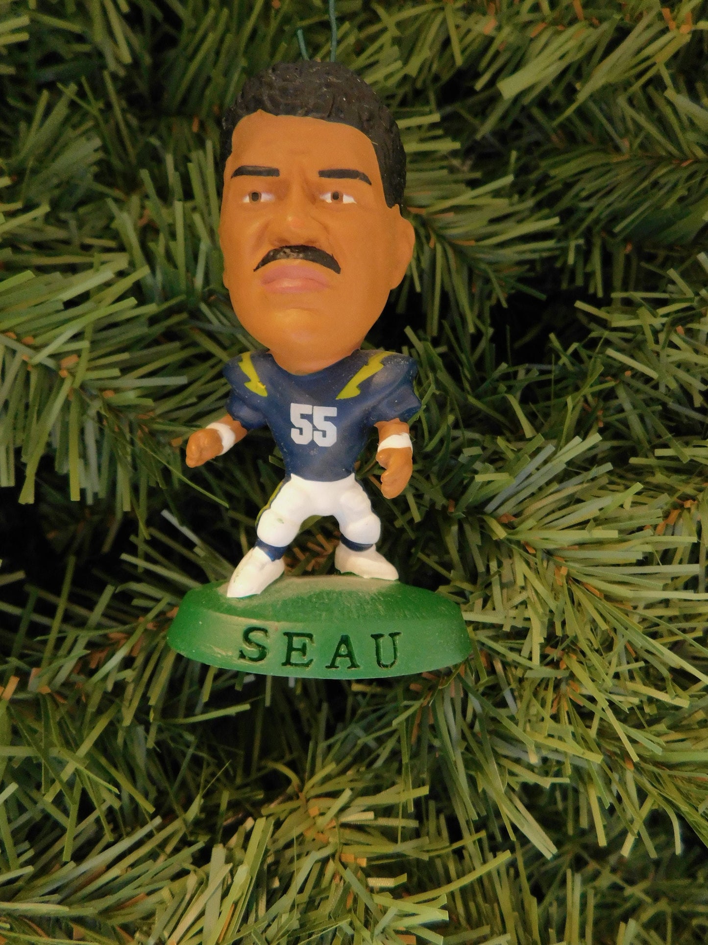 LOS ANGELES CHARGERS Christmas tree ornaments Junior Seau/Stan Humphries/Ronnie Harmon xmas nfl football figure unique gift idea San Diego